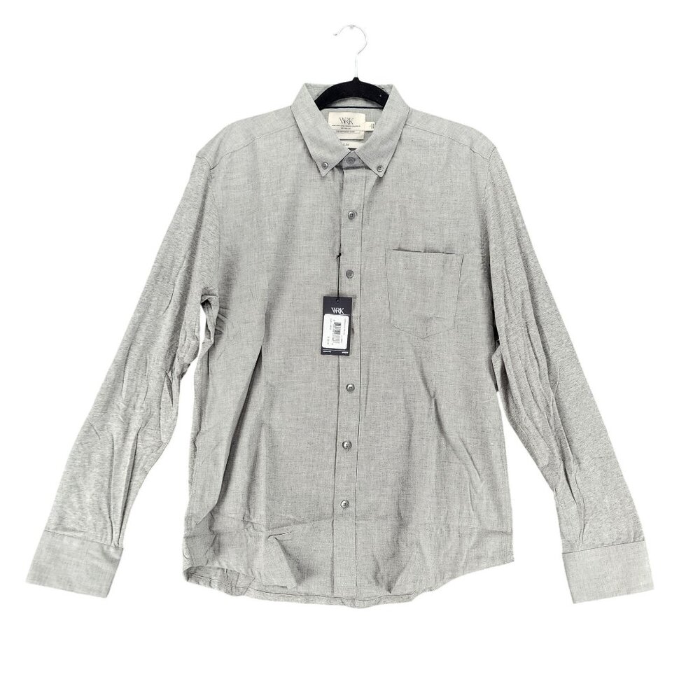 WRK Shirt Mens Large Gray Long Sleeve Button Fly Slim *NWT*